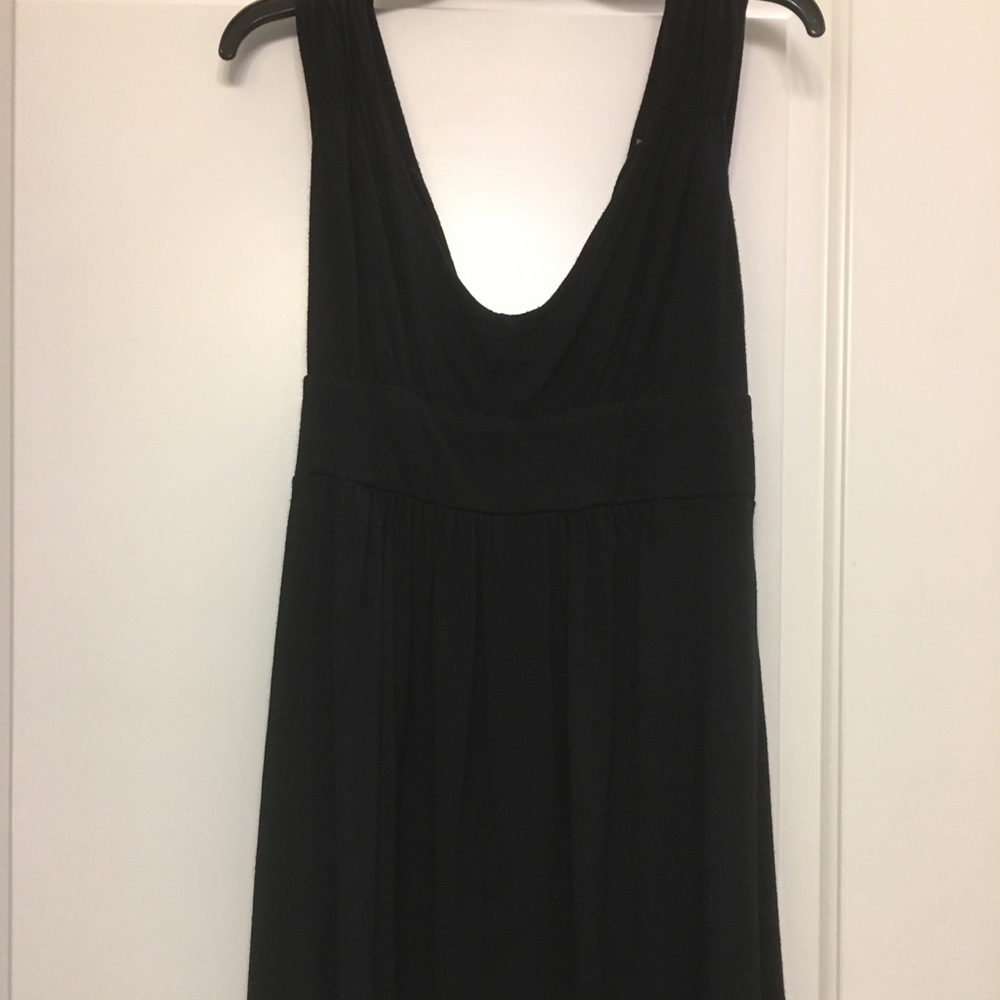 Black v-neck dress